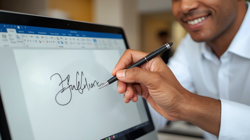 Handwritten Signature in a Word Document 